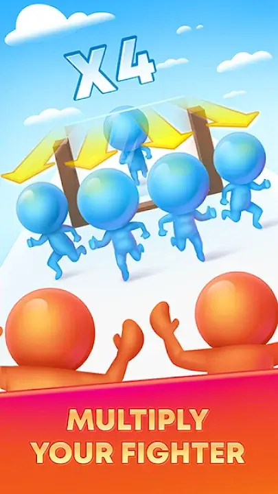 Mob Control MOD APK gameplay with multiplying troops and upgraded cannon